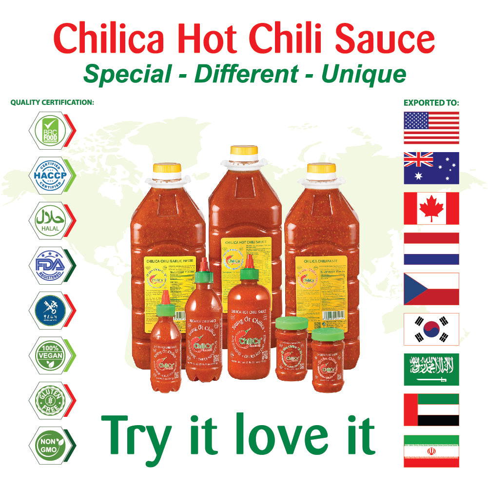 CLC05. CHILICA Hot Chili Sauce 712G - 12 Bottles