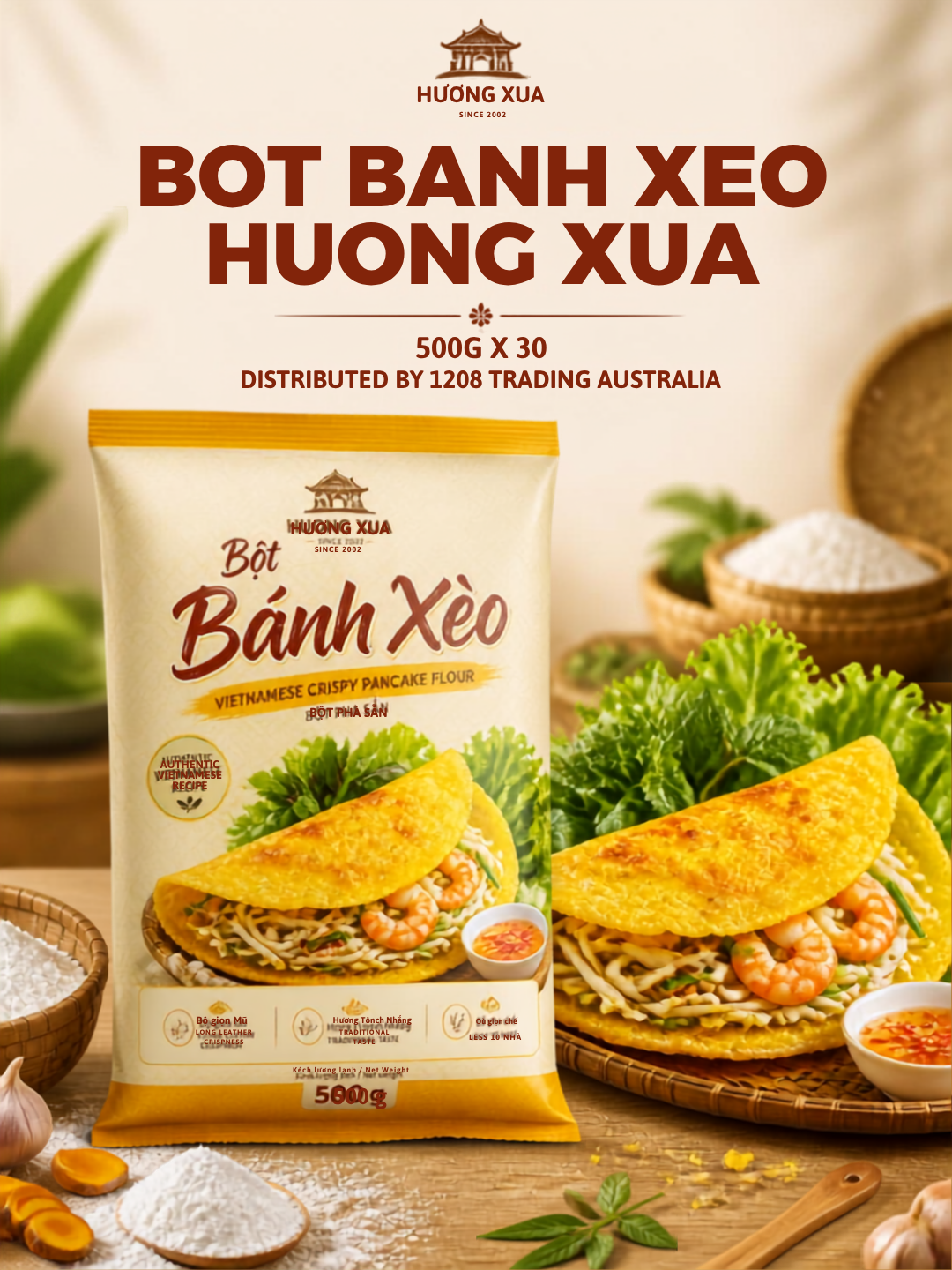 LH006 - BOT BANH XEO HUONG XUA 500G*30