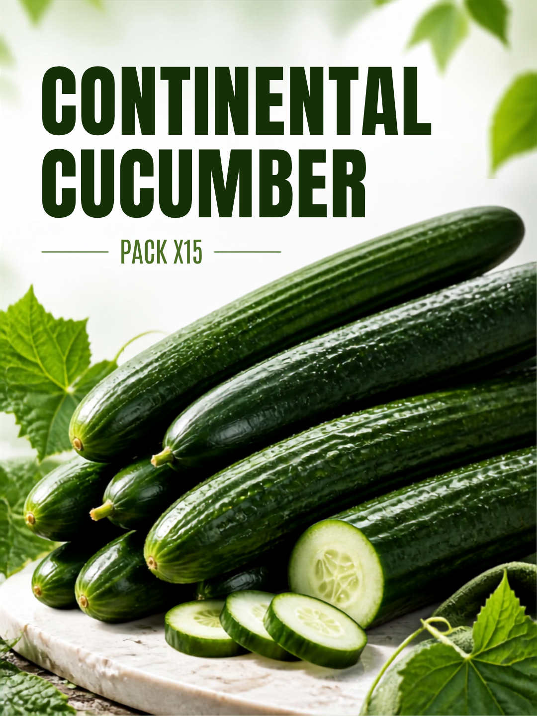 80022 - CONTINETAL CUCUMBER PKG*15PCS