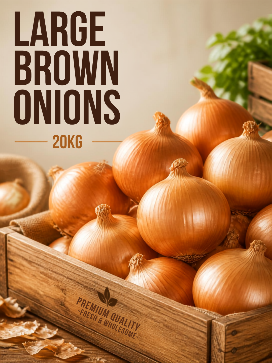 80043 - LARGE BROWN ONIONS 20KG