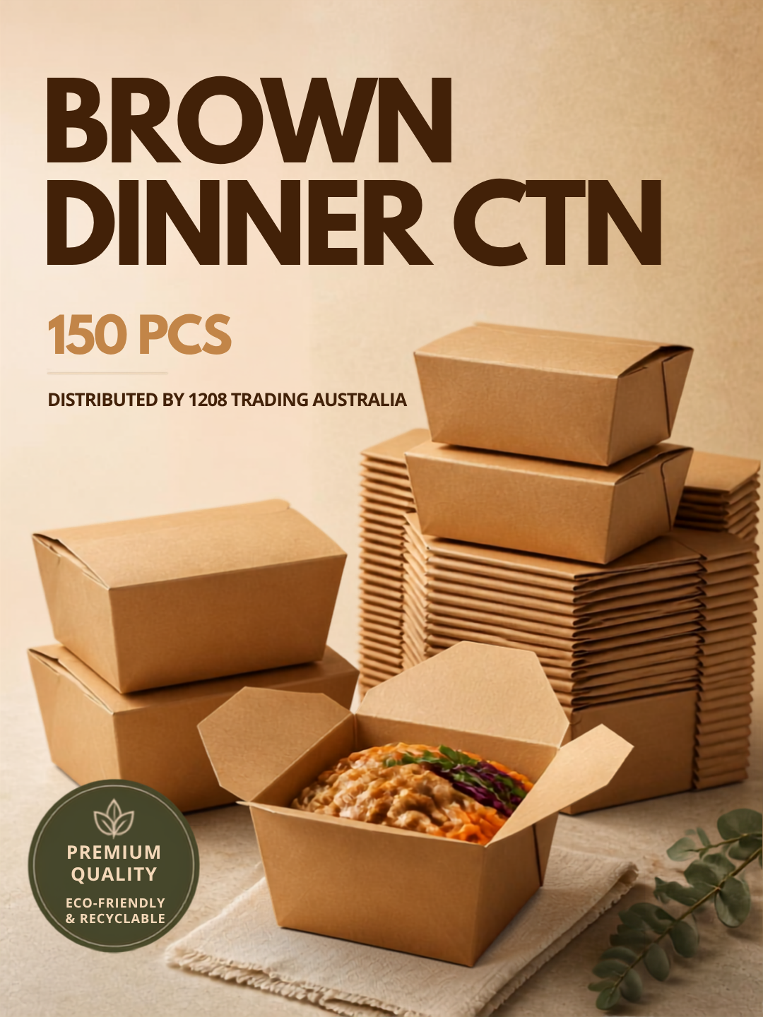 KT018 - DINNER CTN BROWN 150