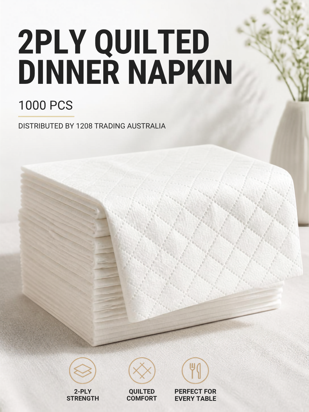 KT065 - 2PLY QUILTED DINNER NAPKIN 1000