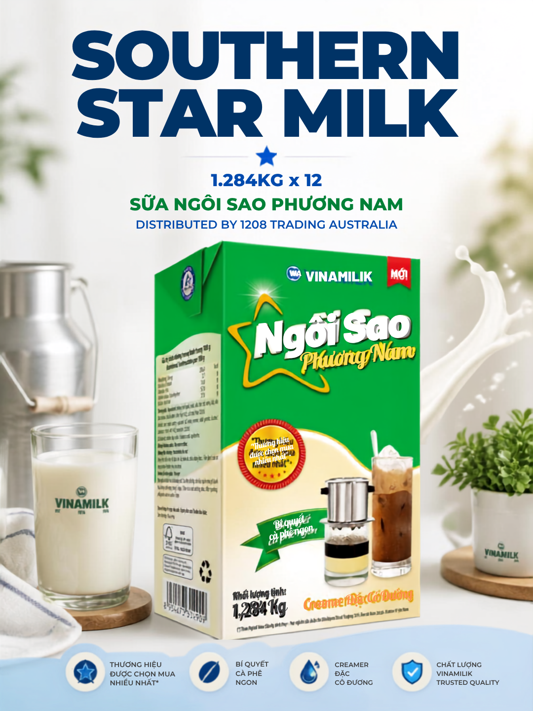 LH030 - MILK SOUTHERN STAR 1.284KG x 12