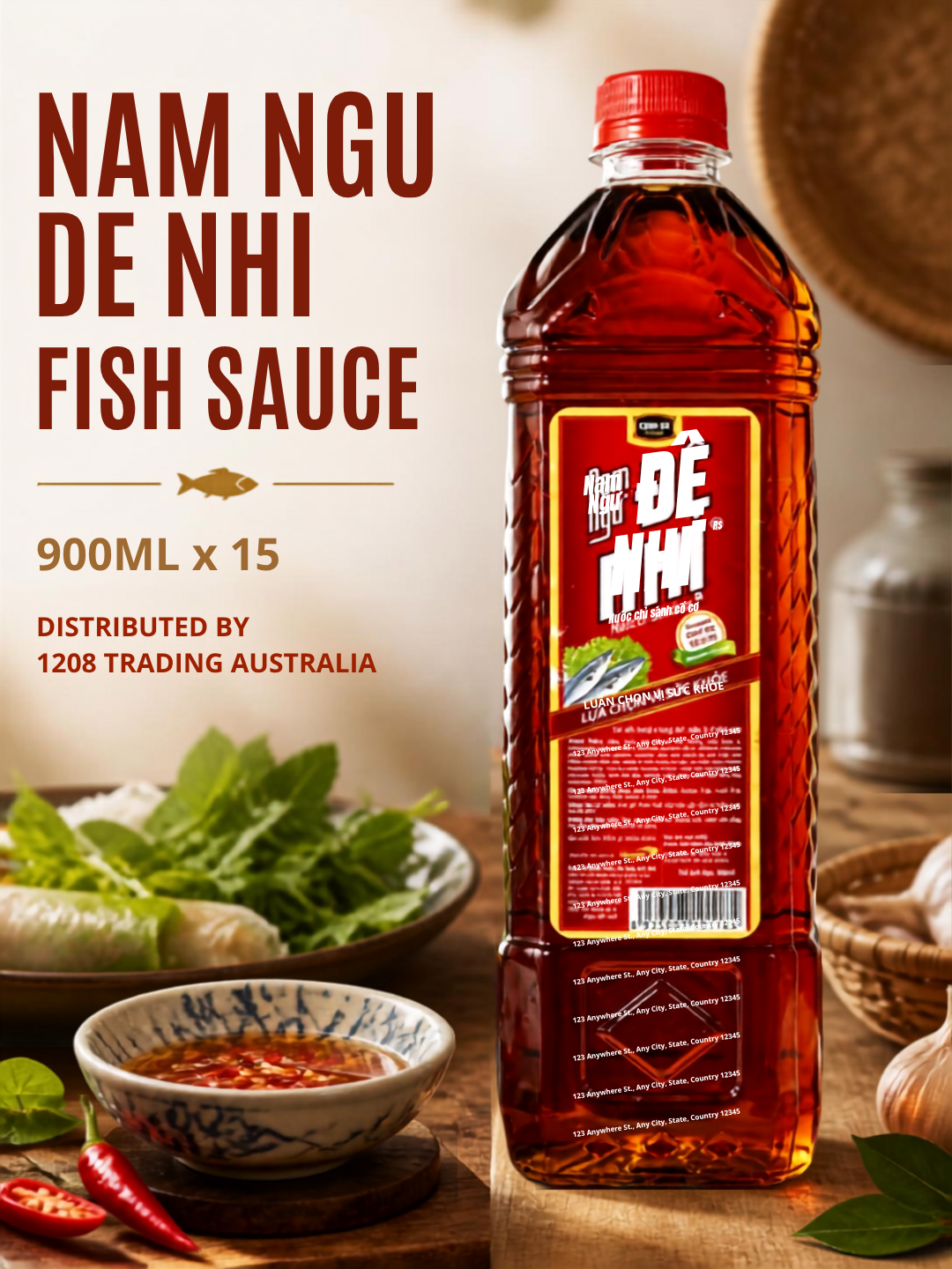 LH021 - FISH SAUCE - NAM NGU DE NHI 900ml x 15S