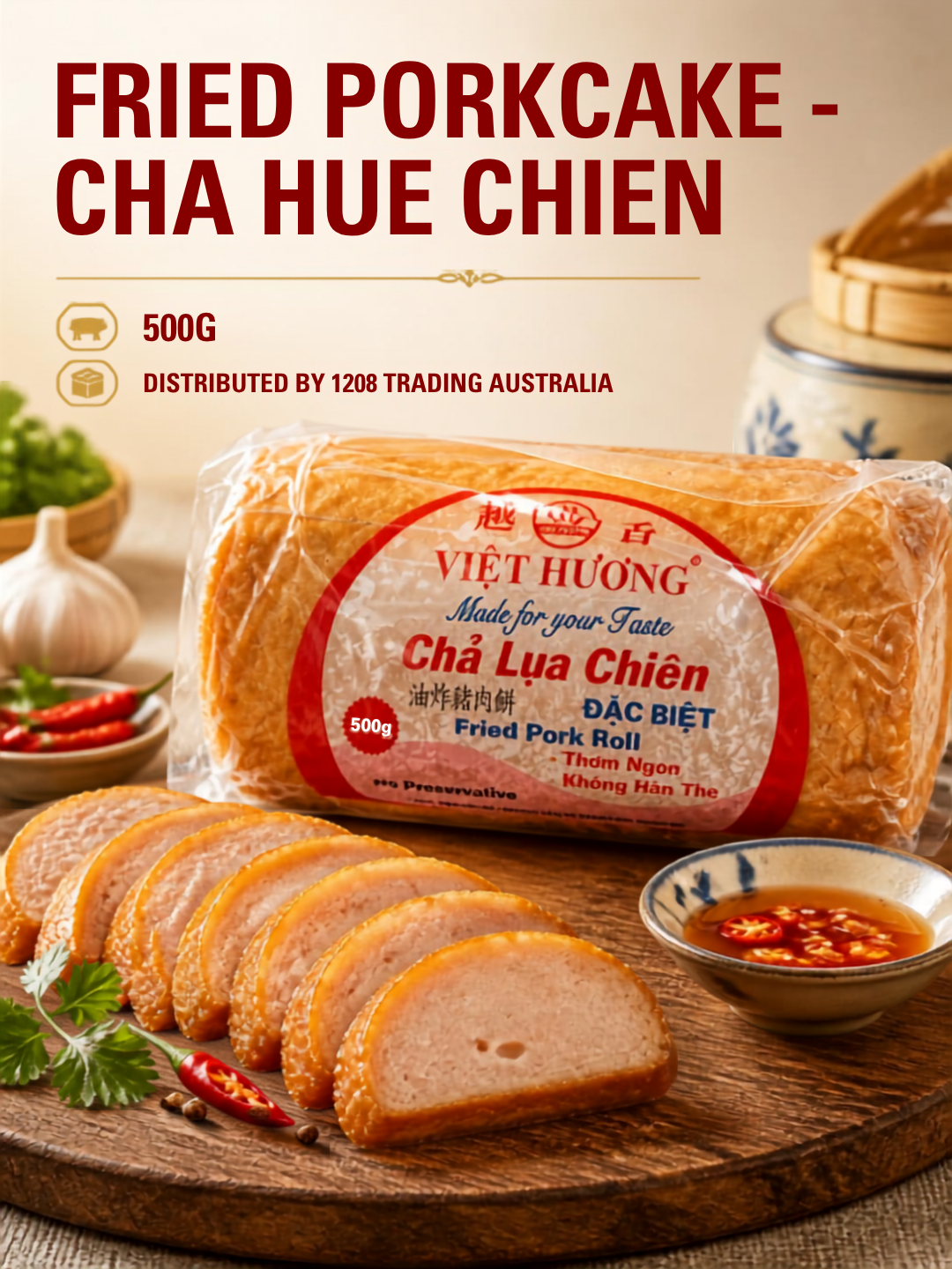 VH003 - FRIED PORKCAKE (CHA HUE CHIEN) 500G